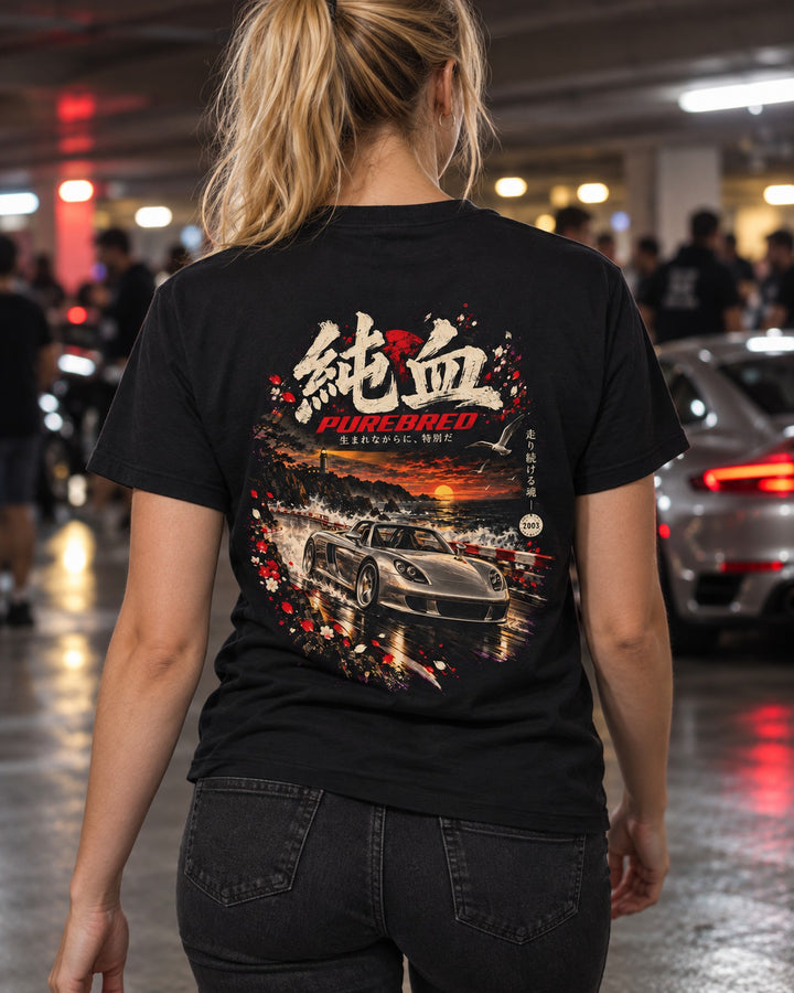 Porsche Carrera GT Purebred Shirt, Hoodie & More T-Shirt Black worn hero