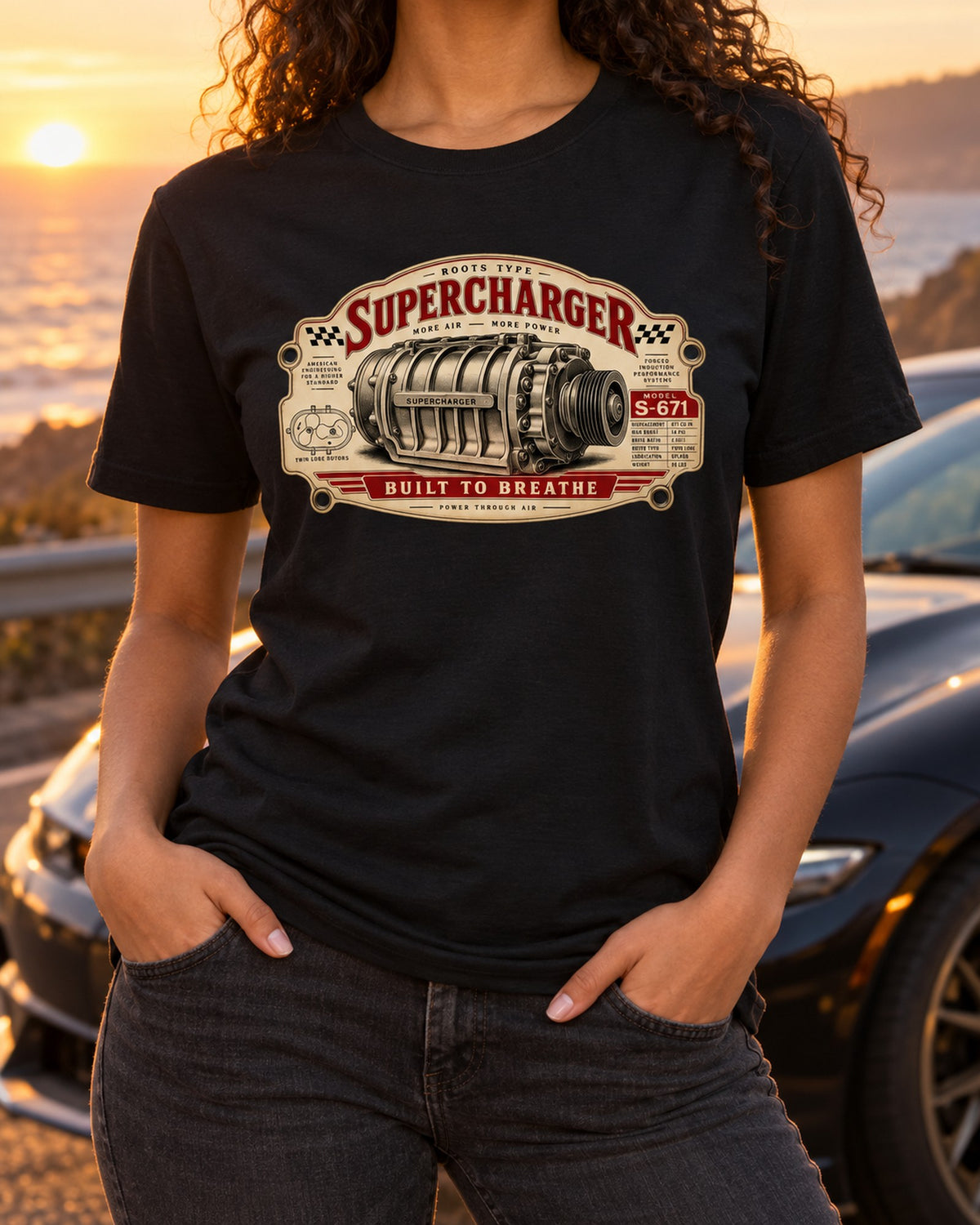 2023 Ford F-150 Raptor R P702 Supercharger Spec Plate Shirt T-Shirt Black worn hero
