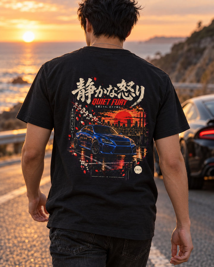 Lexus IS F Quiet Fury Shirt, Hoodie & More T-Shirt Black worn hero