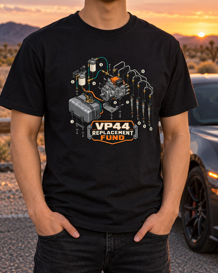 Dodge Ram 24V Cummins VP44 Exploded View Shirt, Diesel Mechanic T-Shirt Black worn hero