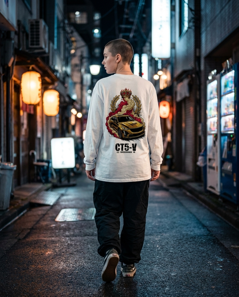 White Long-Sleeve Tee street