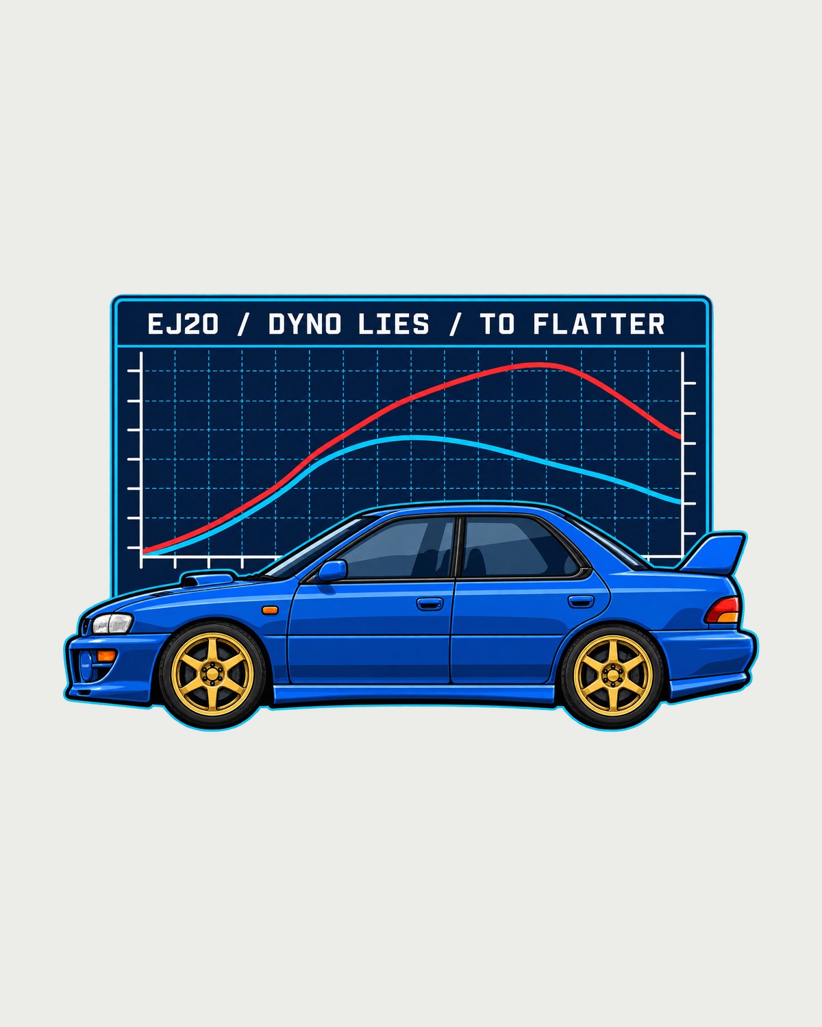 Subaru Impreza 22B STI 1998 Vintage Boost Gauge Shirt design only
