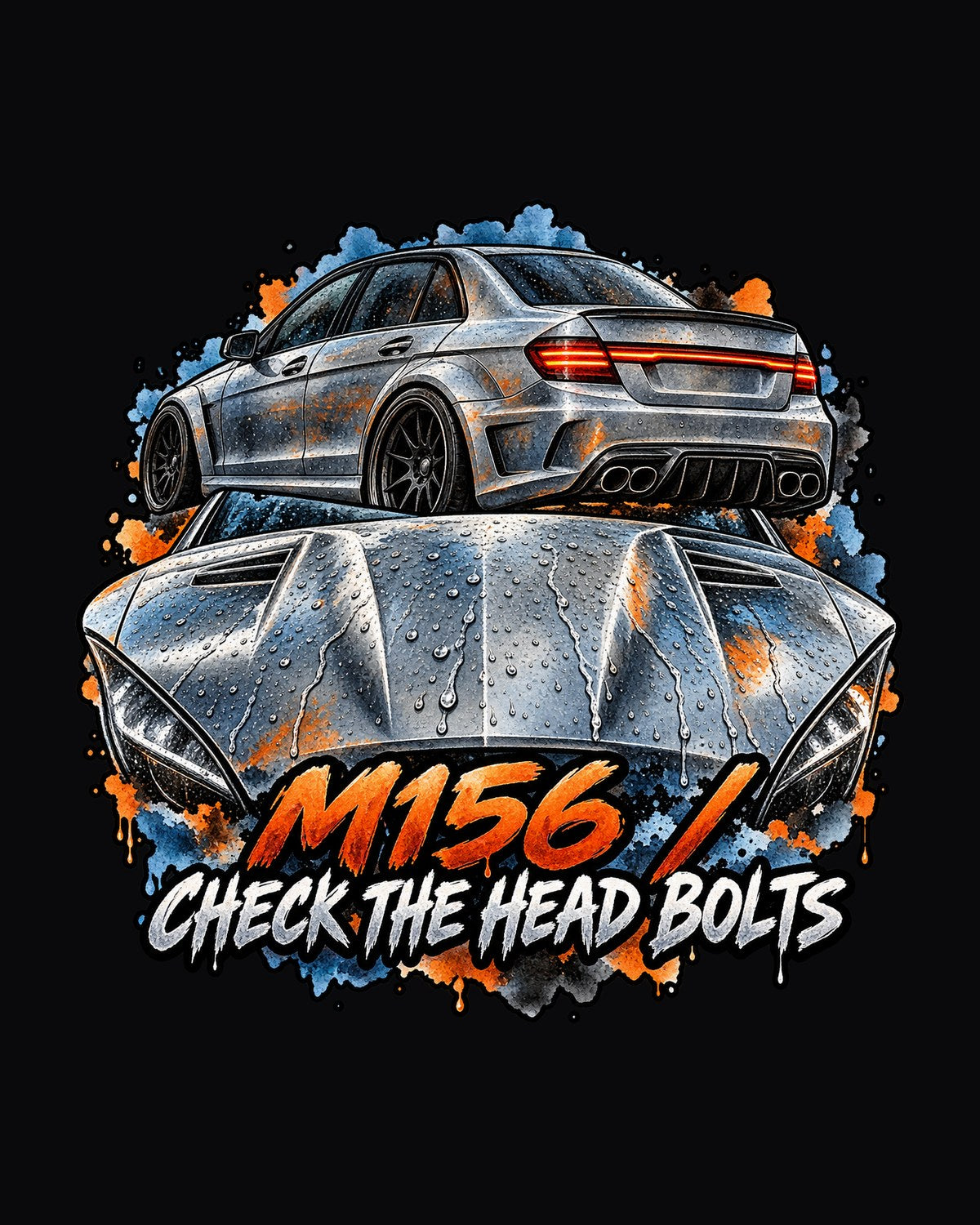 Mercedes C63 AMG W204 Cross-Drilled Brake Blueprint Shirt design only
