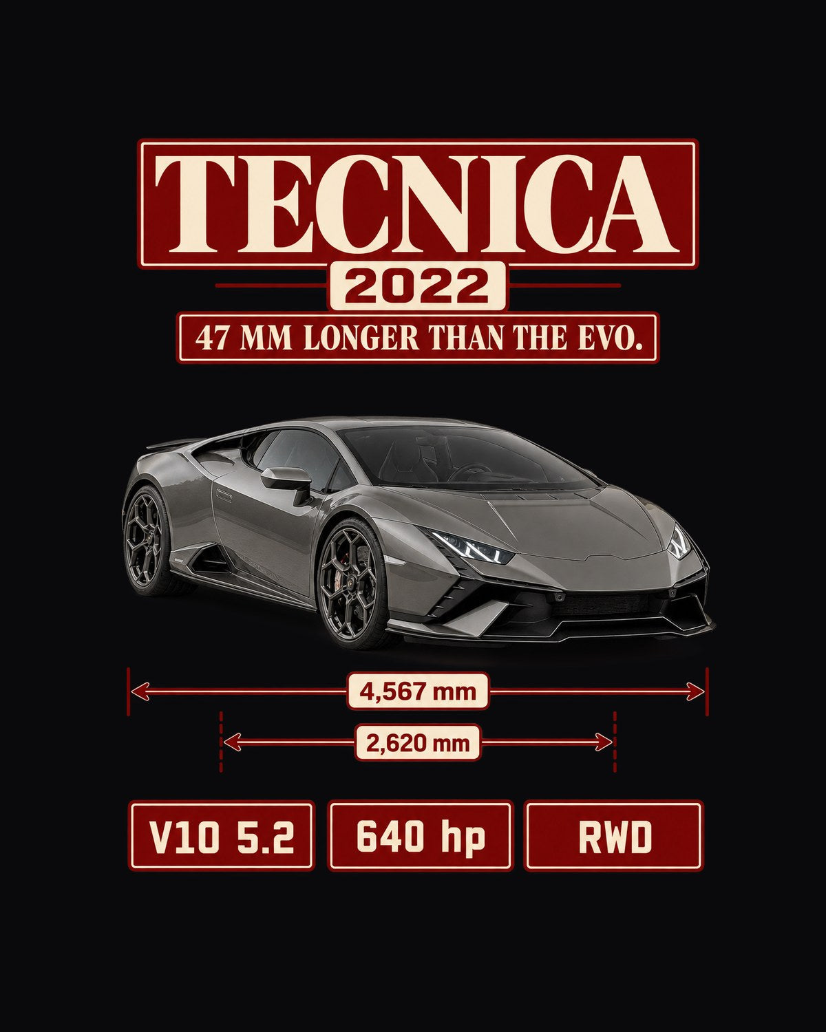 Lamborghini Huracan Tecnica Archive Panel Tee, 2022 design only