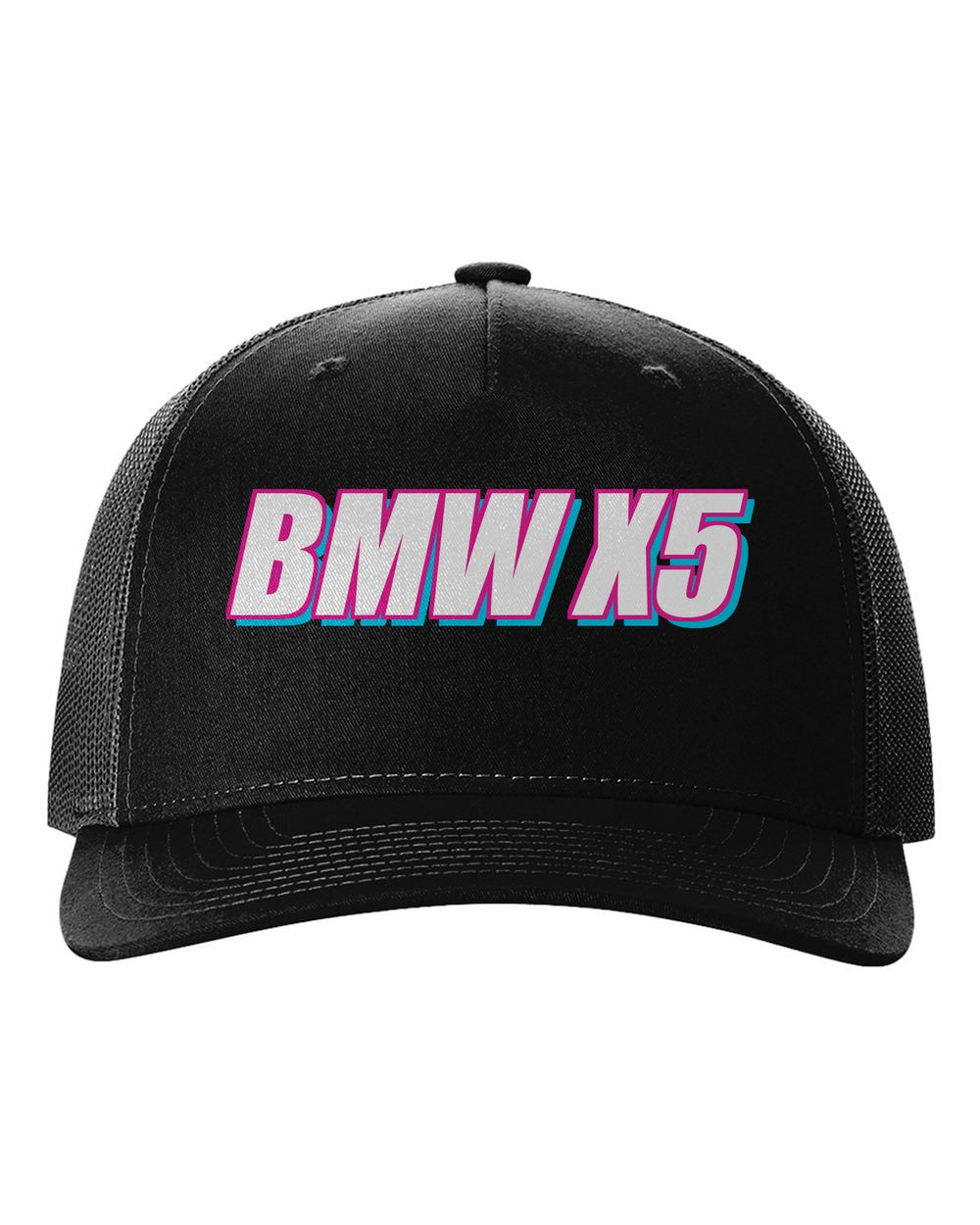 black hat front view with car name