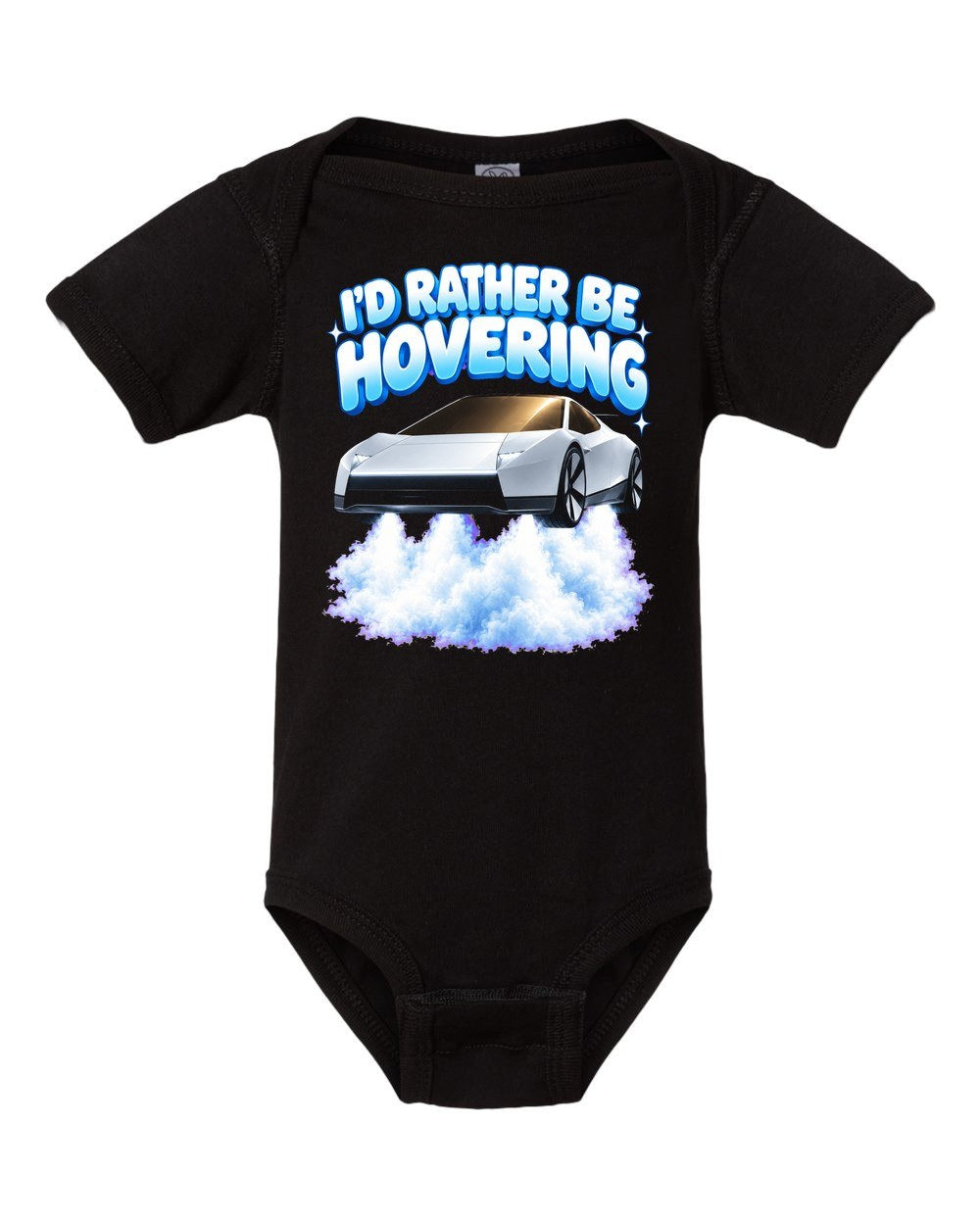 Tesla Roadster Rather Be Hovering Baby Onesie Black front