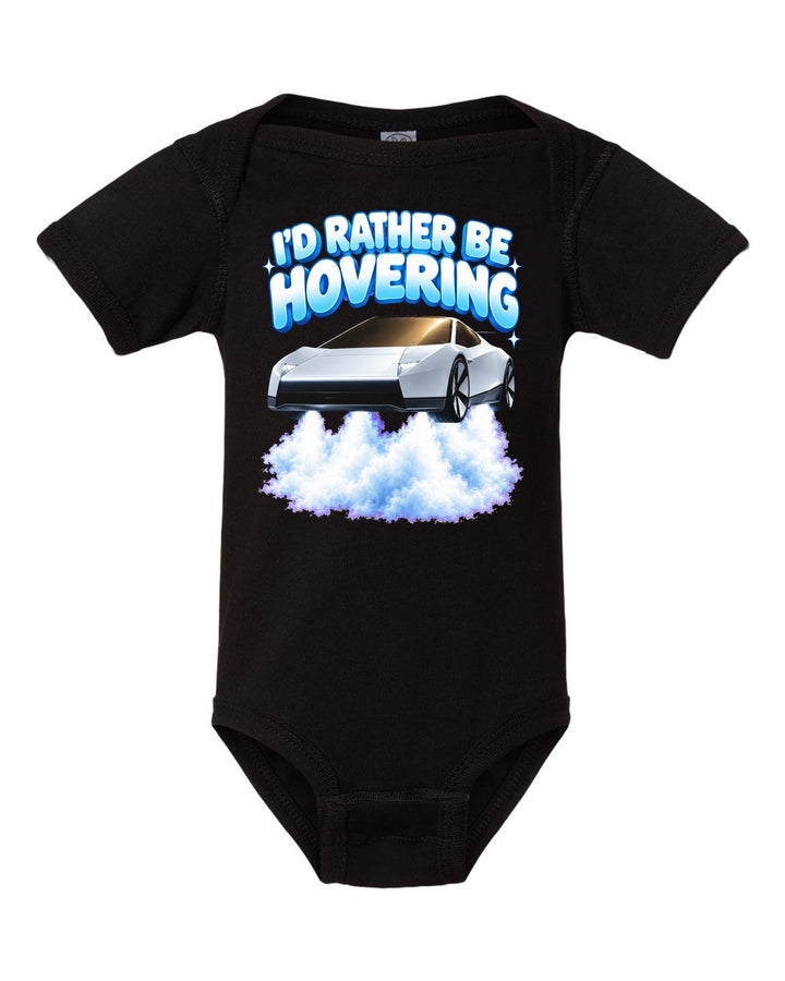 Tesla Roadster Rather Be Hovering Baby Onesie Black front