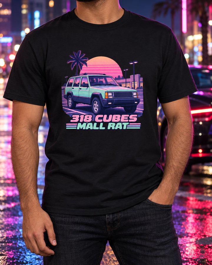 Jeep Grand Cherokee ZJ Vaporwave Shirt, 90s Car Guy Tee T-Shirt Black worn hero