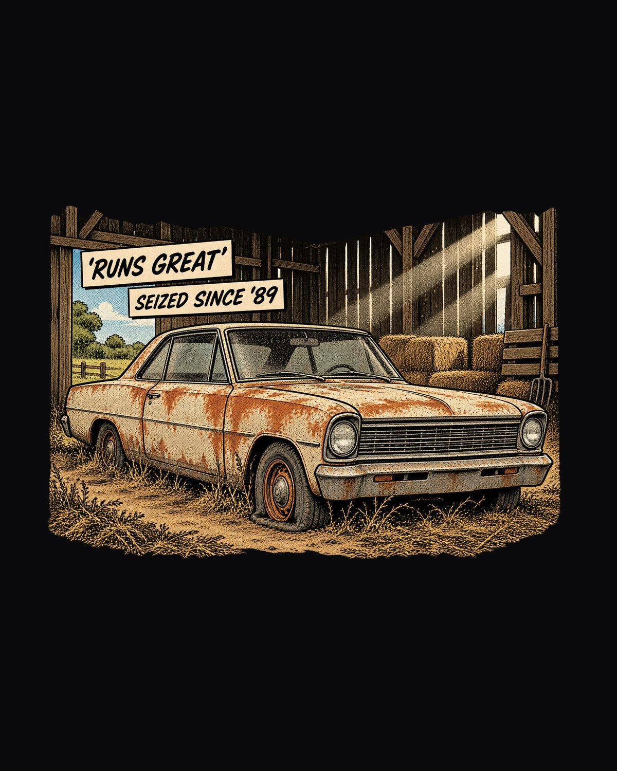 Synthwave 1971 Chevelle SS 454 Runs Great Seized Since 89 Shirt design only