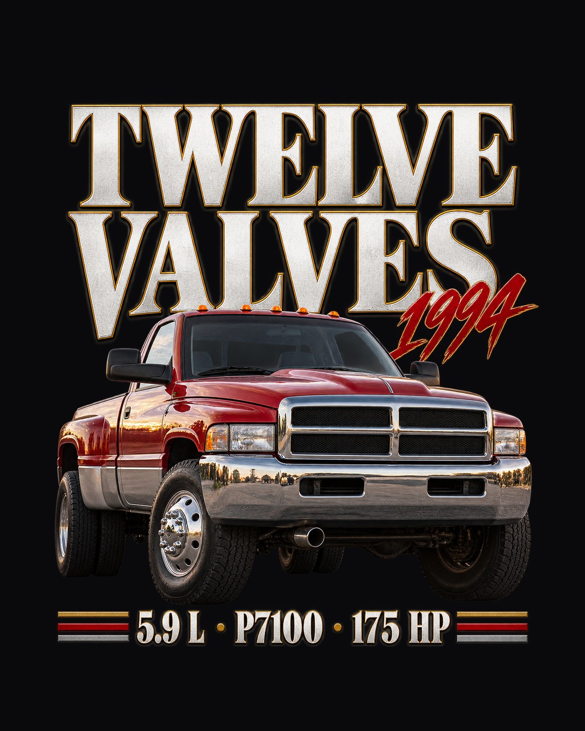 Dodge Ram 2500 12V Cummins 5.9 1994-98 Twelve Valves Shirt, P7100 design only