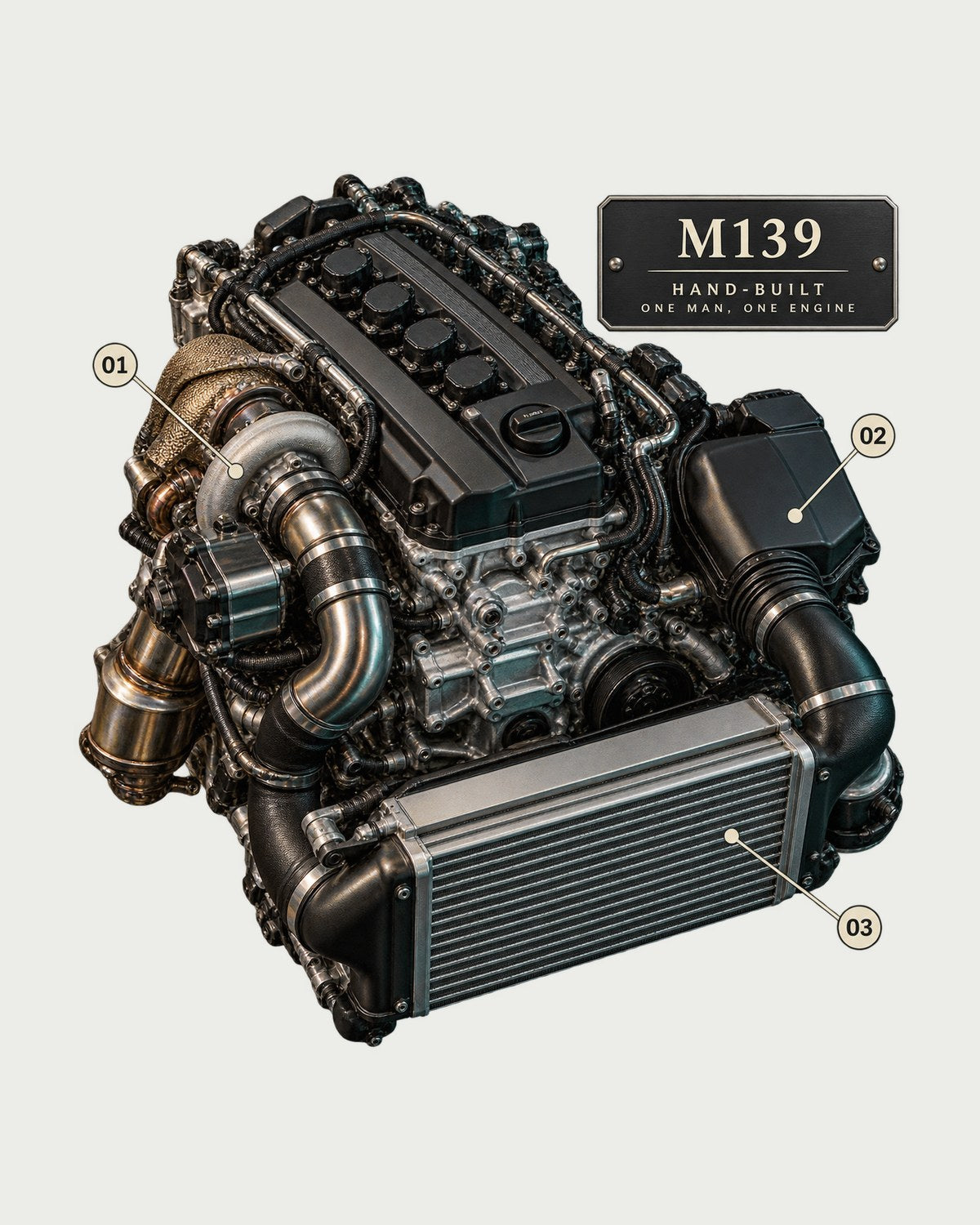 Mercedes-AMG C63 S E Performance M139 Engine Shirt, One Man One Engine design only