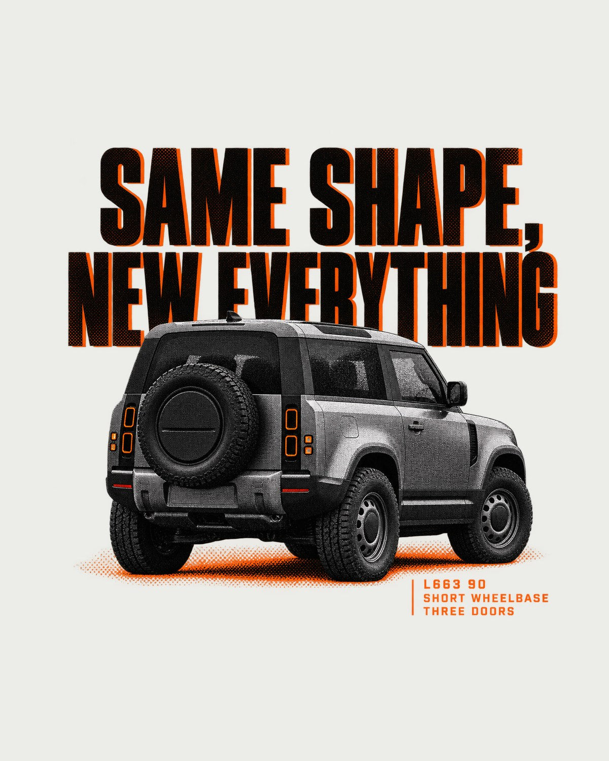 Land Rover Defender L663 90 Halftone Statement Graphic Tee design only