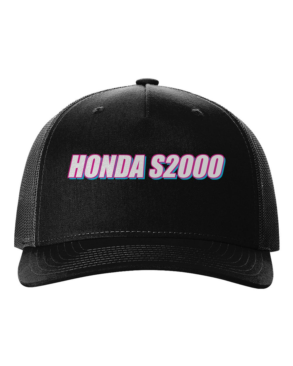 black hat front view with car name