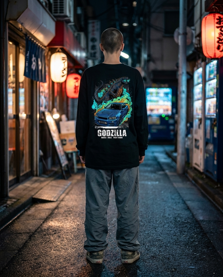 Black Long-Sleeve Tee street
