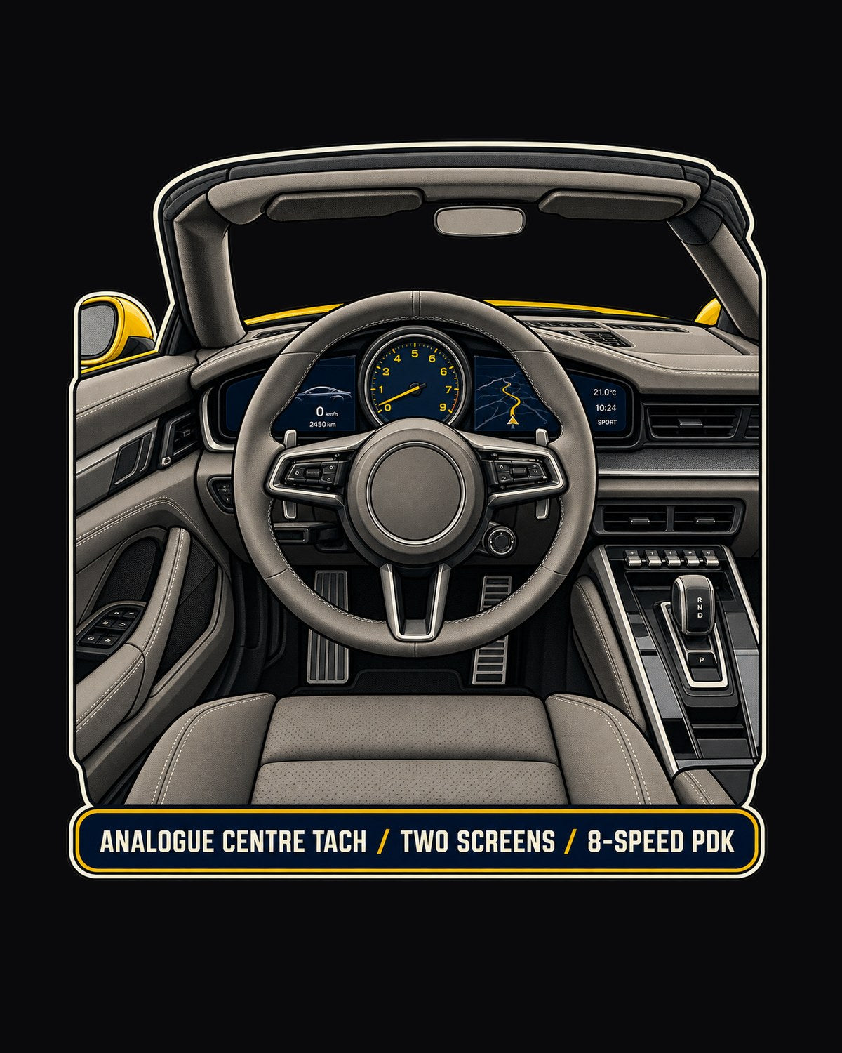 Porsche 992 Carrera S Cabriolet Cockpit Gauge Shirt design only
