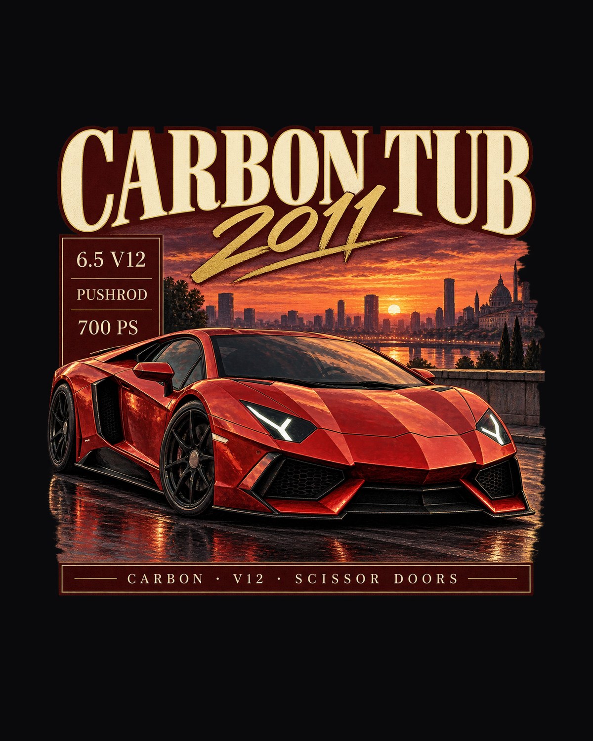 Aventador LP700-4 Carbon Tub Archive Shirt, 6.5 V12 Pushrod design only