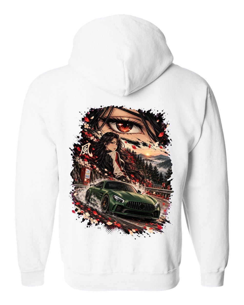 Mercedes-AMG GT R Anime Girl Zip Hoodie White back