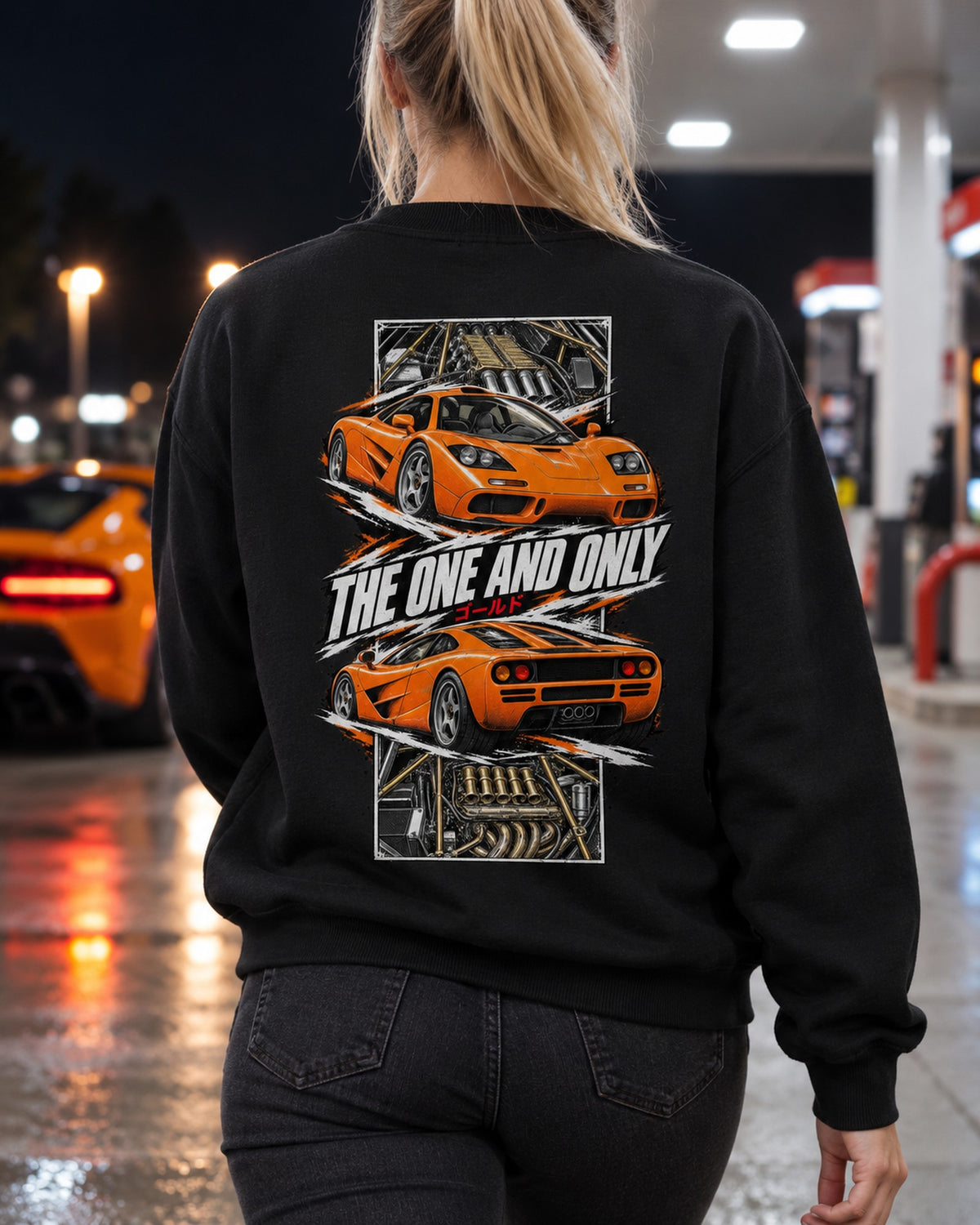 Mclaren F1 Torn Poster Full-Back Graphic Tee Crewneck Black worn hero