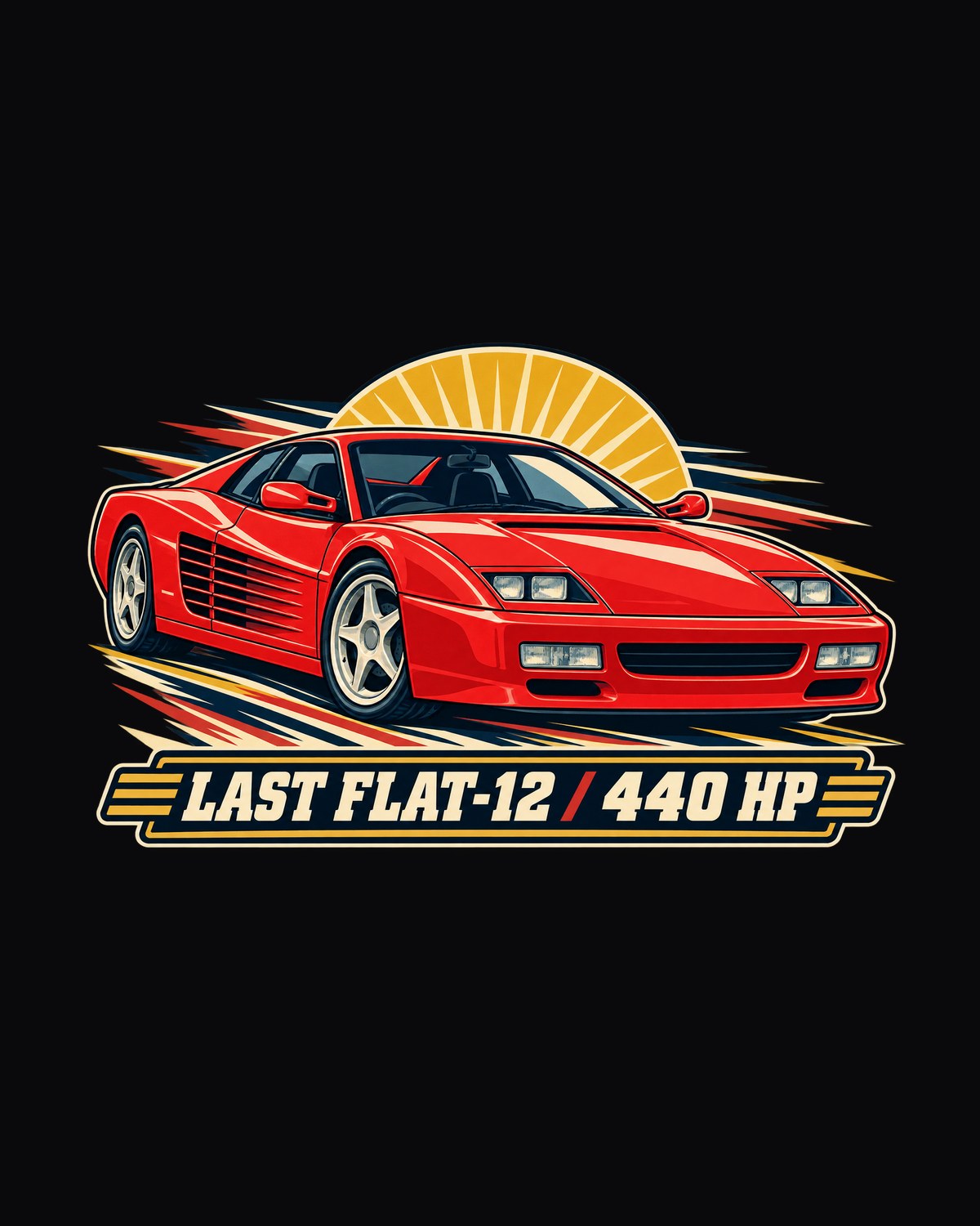 Ferrari F512 M Last Flat-12 440 HP Race Programme Tee design only