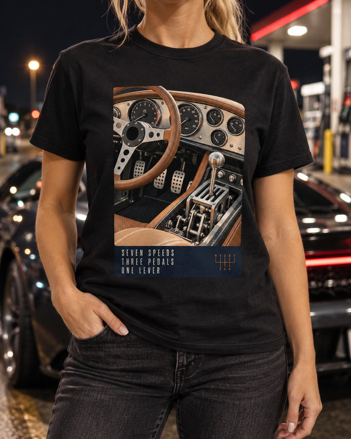 Pagani Utopia Manual Gated Shifter Shirt, Three Pedals T-Shirt Black worn hero