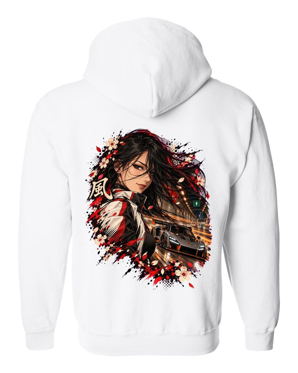 McLaren Senna Anime Girl Zip Hoodie White back