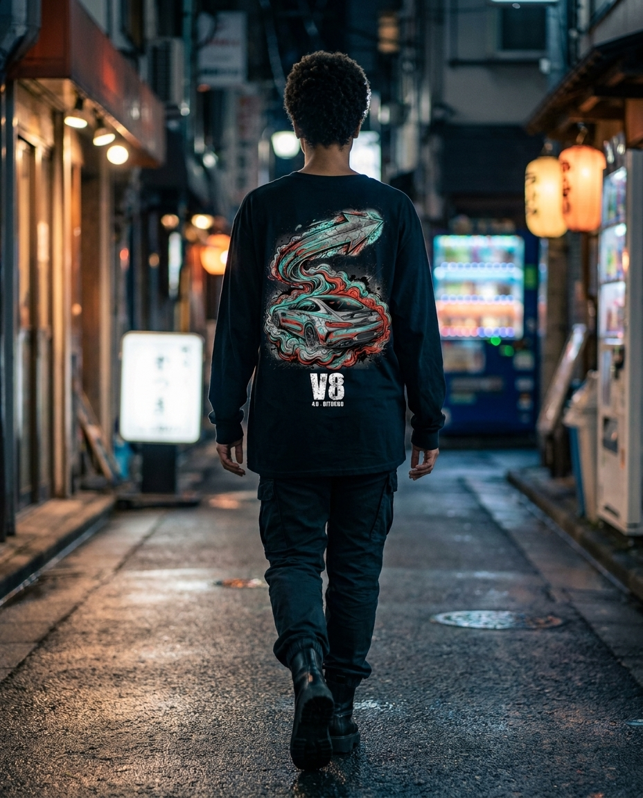 Black Long-Sleeve Tee street