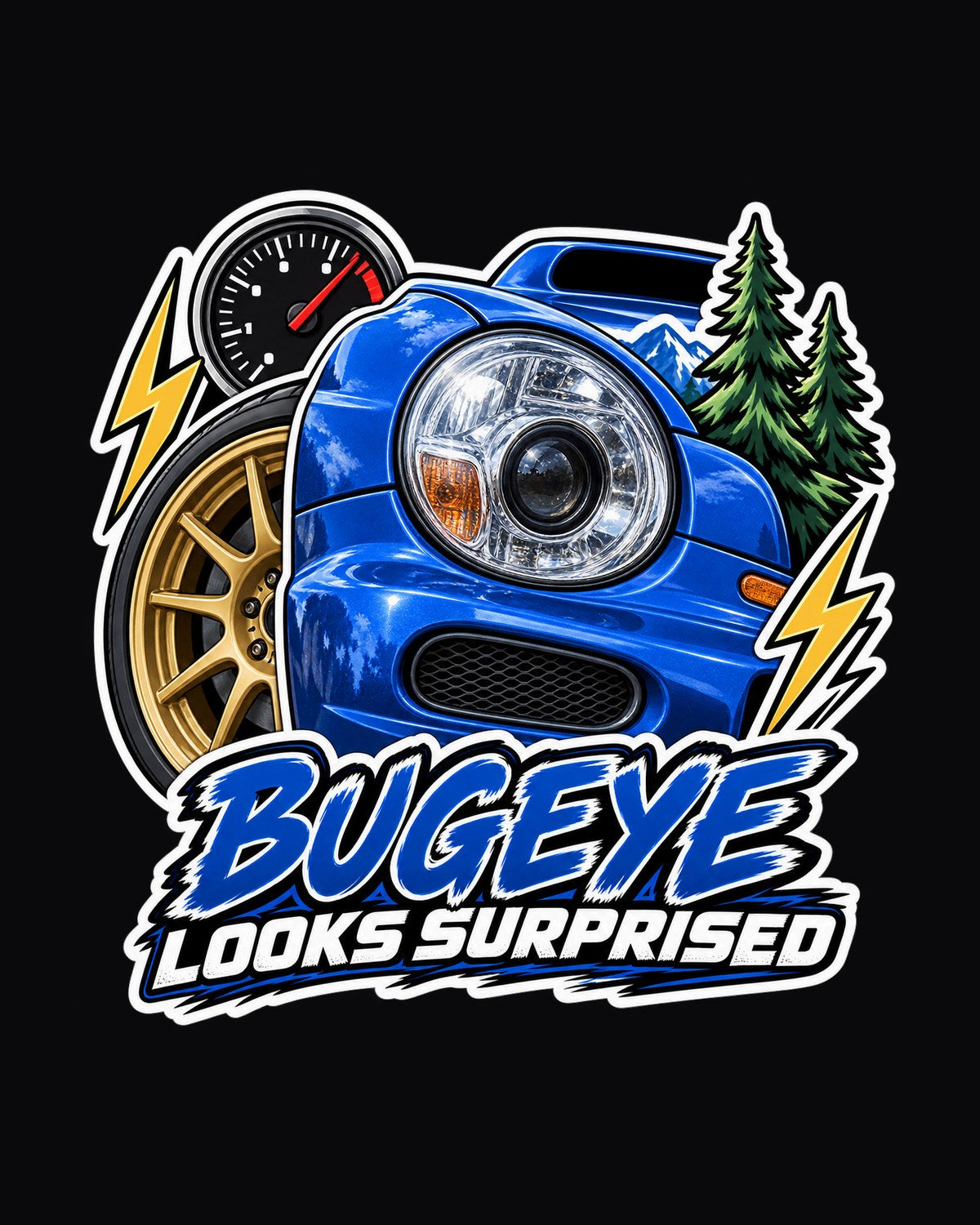 Subaru Impreza WRX GDB Bugeye Sticker Collage Shirt design only