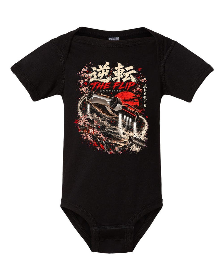 Tesla Roadster 2026 The Flip Baby Onesie Black front