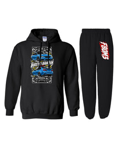 F80M3 Torn Poster Hoodie + Jogger Set black hoodie and sweatpants