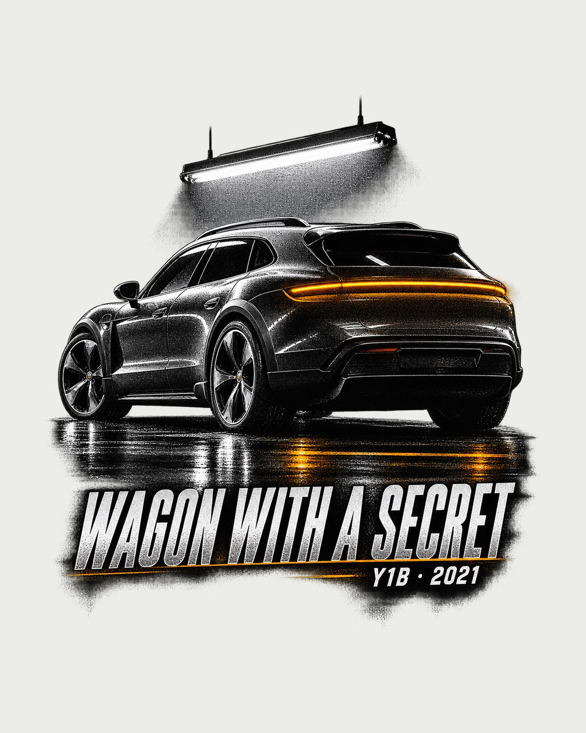 Taycan Cross Turismo Y1B Garage Night Tee, Porsche Wagon Shirt design only