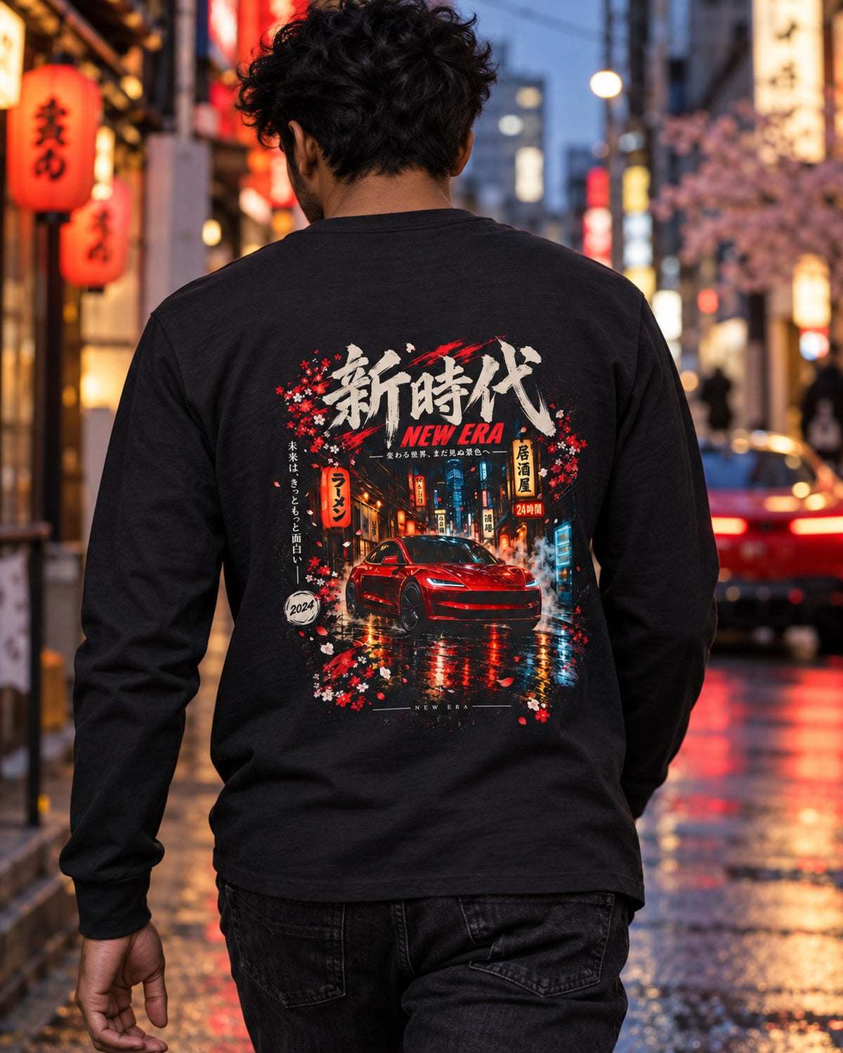 Tesla Model 3 Highland New Era Shirt, Hoodie & More Long Sleeve Black worn hero