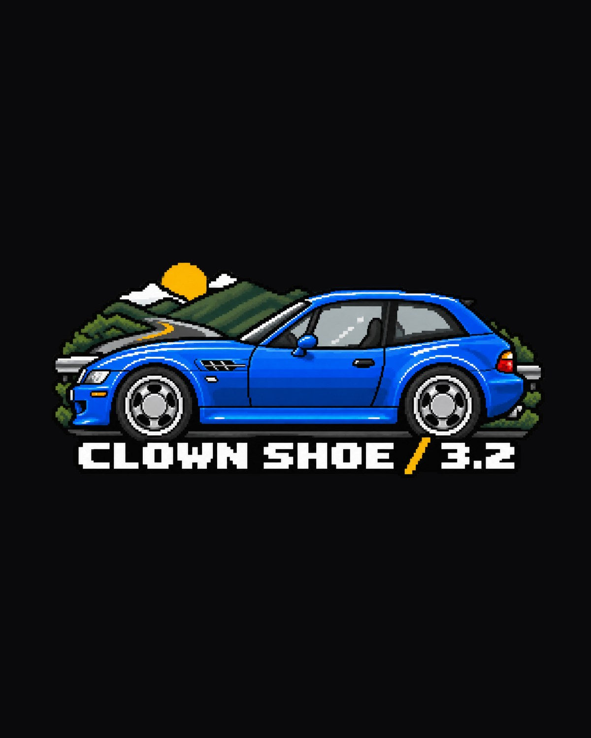 BMW Z4 M Coupe E86 Coast Road Sunset Watercolour Tee design only