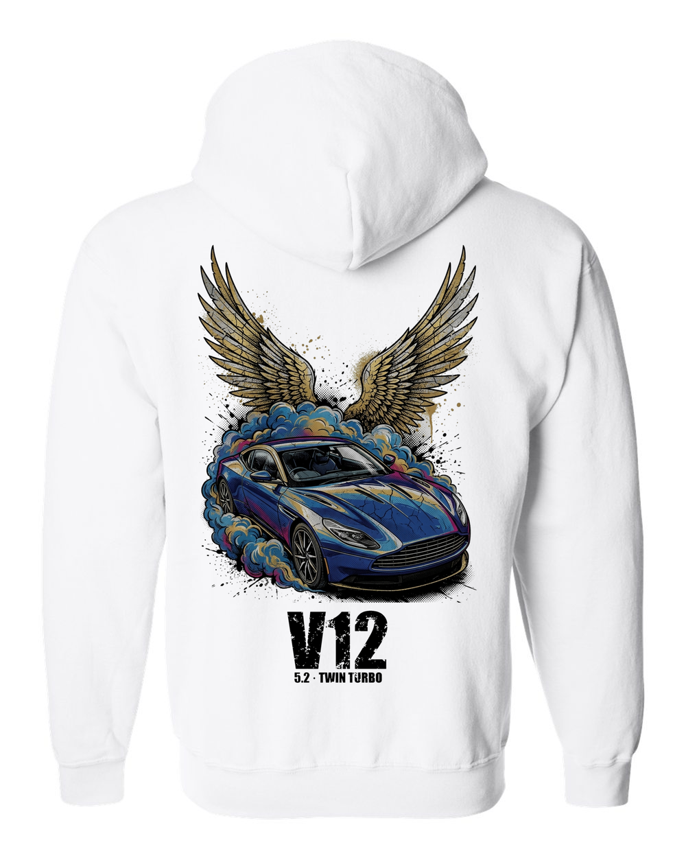 Zip Hoodie White back