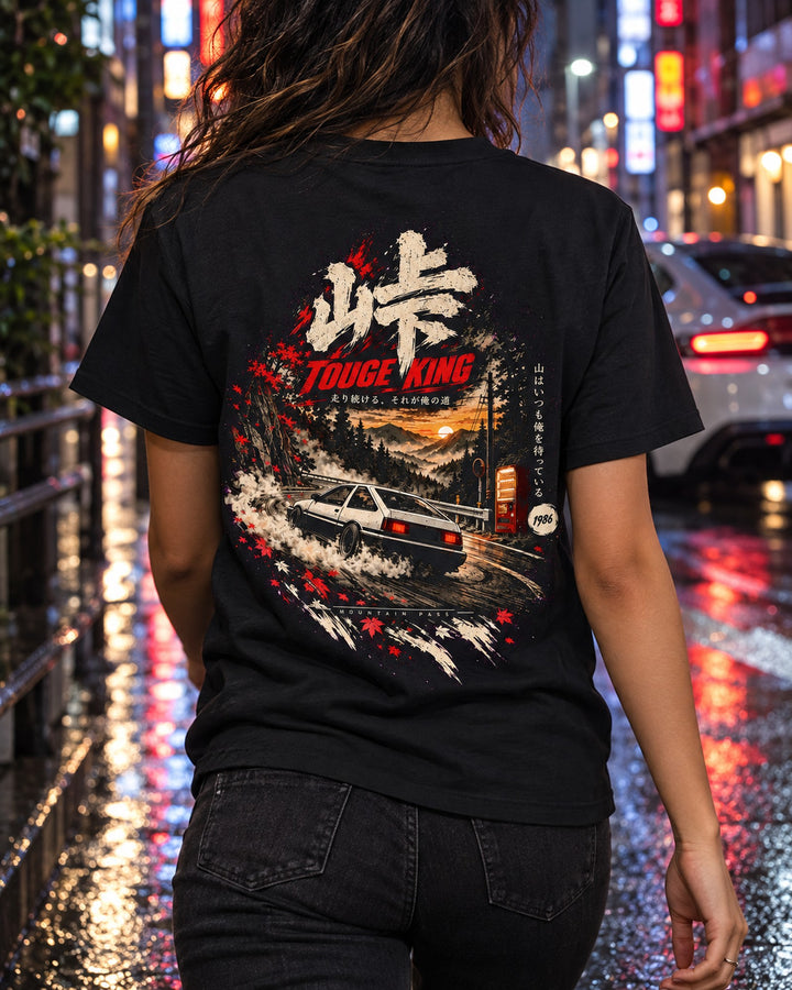 Toyota AE86 Touge King Shirt, Hoodie & More T-Shirt Black worn hero