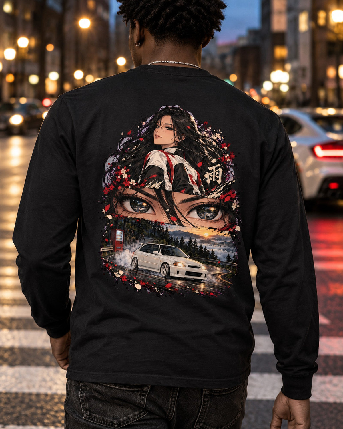 Honda Civic Type R EK9 Anime Girl Shirt, Hoodie & More Long Sleeve Black worn hero