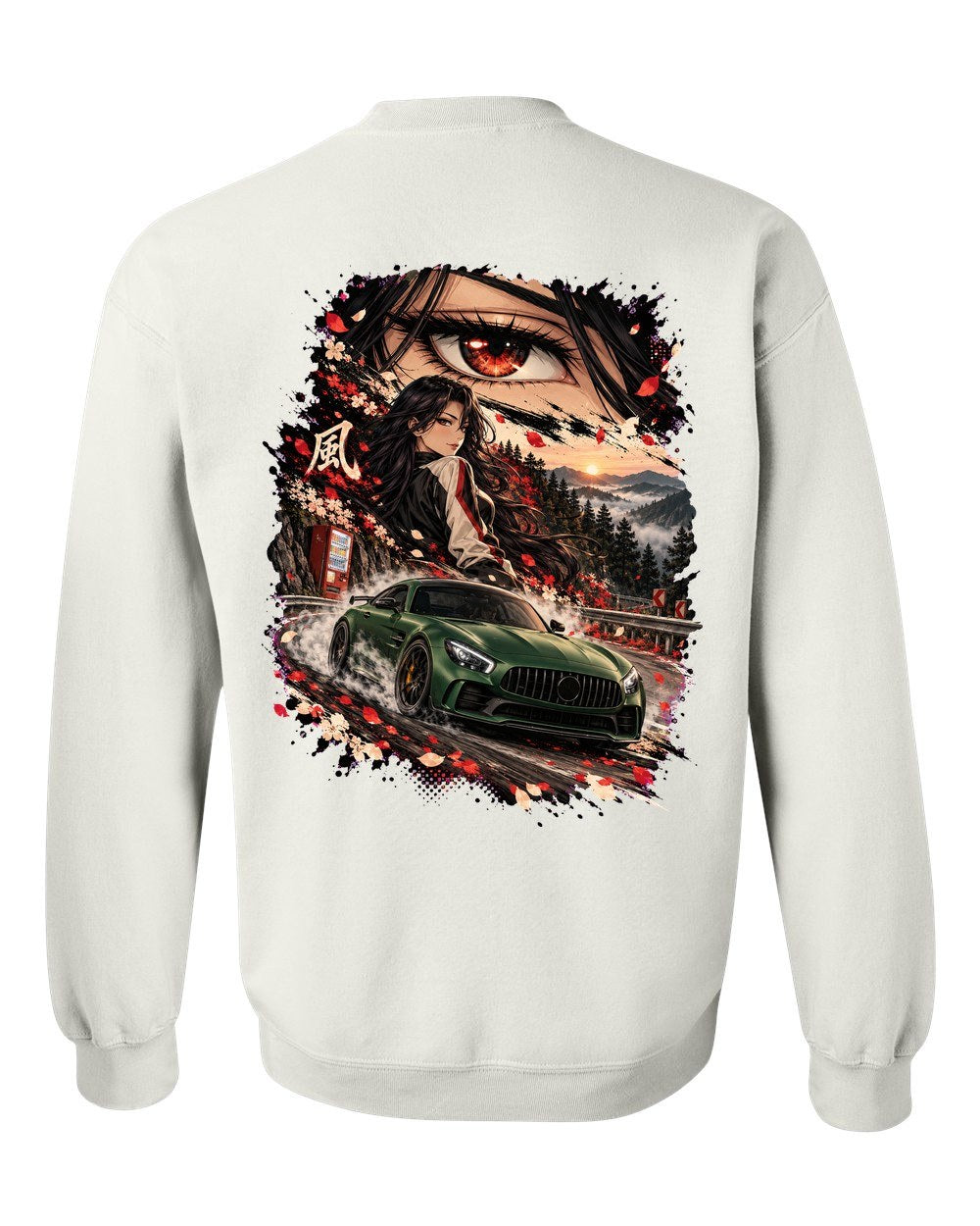 Mercedes-AMG GT R Anime Girl Crewneck White back