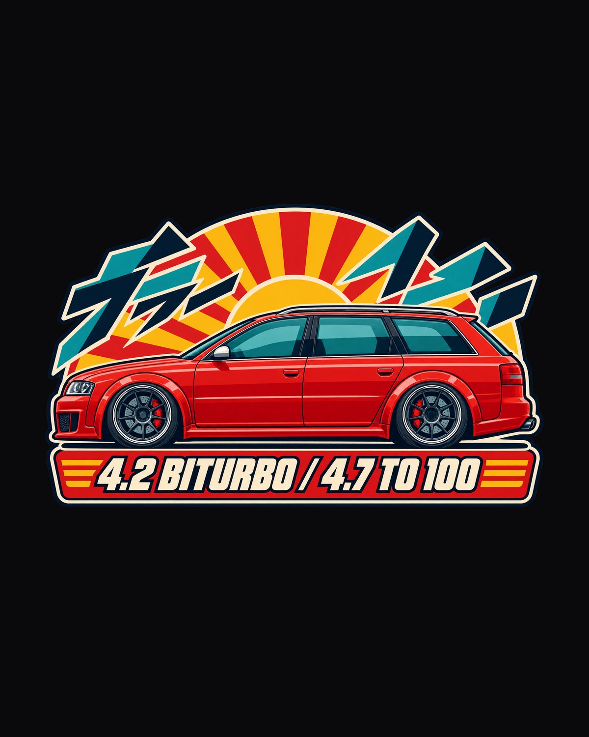 Audi RS6 Avant C5 Retro Showa Wagon Ad Shirt, Car Guy Gift design only