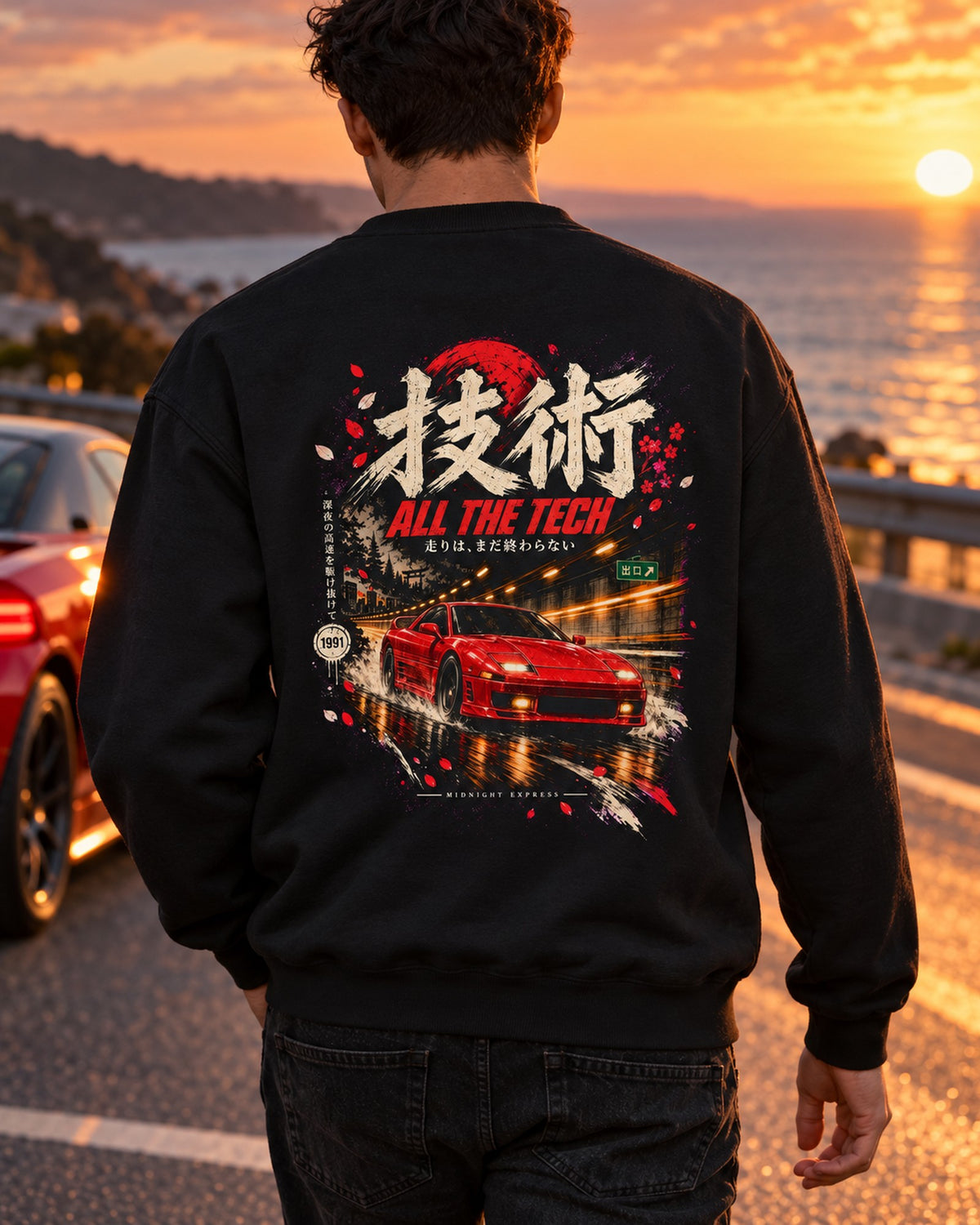 Mitsubishi 3000GT VR-4 All The Tech Shirt, Hoodie & More Crewneck Black worn hero