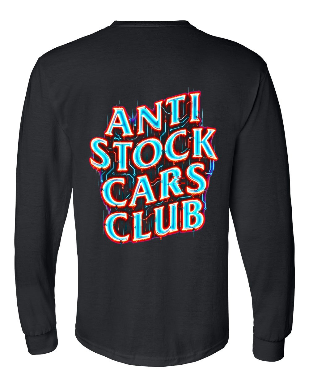 Anti Stock Cars Club Neon Cyberpunk Long Sleeve Black back