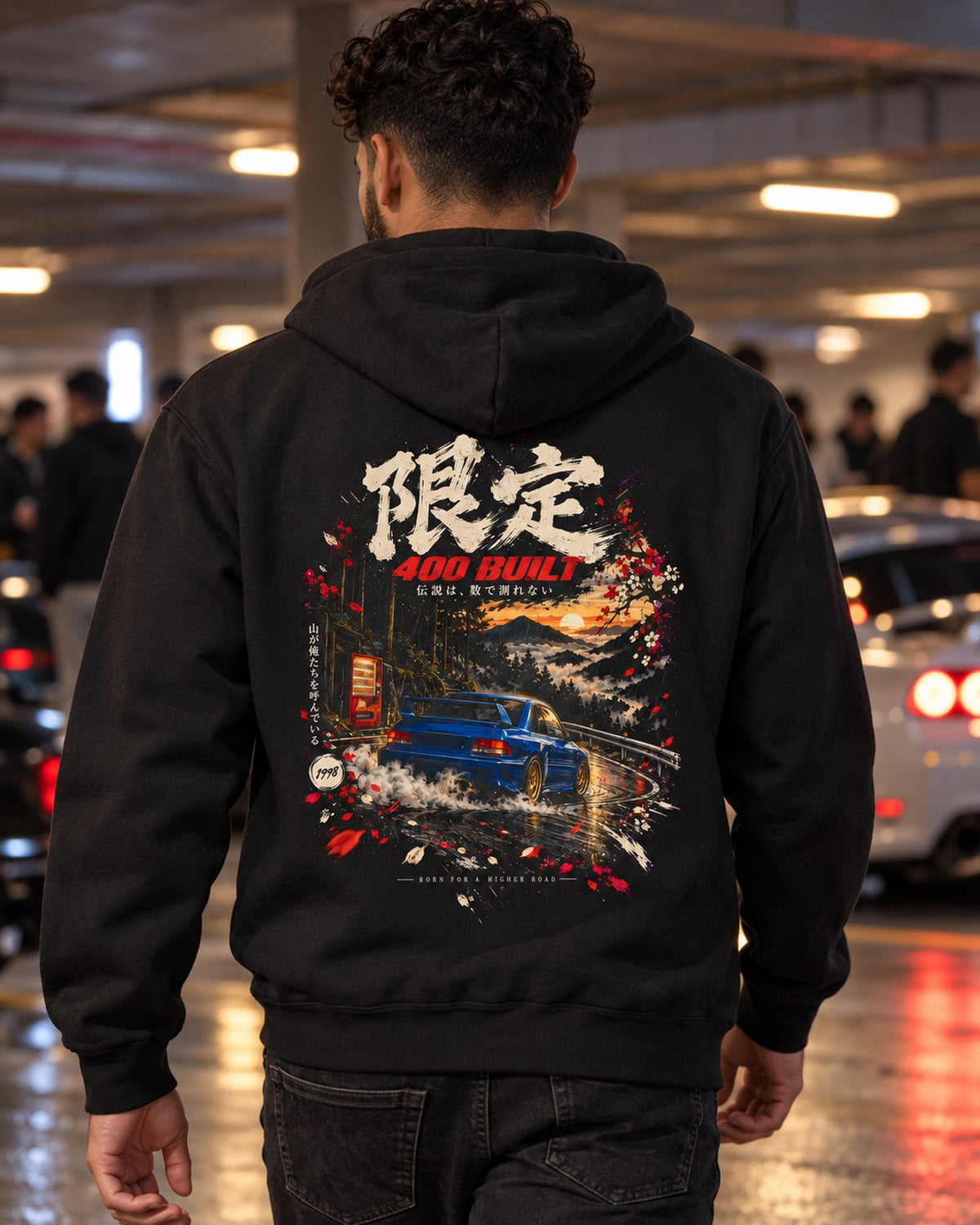 Subaru Impreza 22B 400 Built Shirt, Hoodie & More Zip Hoodie Black worn hero