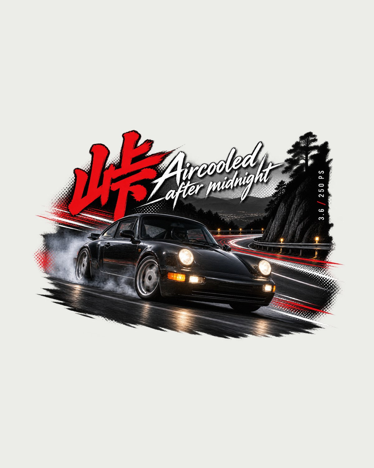 Porsche 964 Aircooled After Midnight Touge Shirt, Car Guy Gift design only