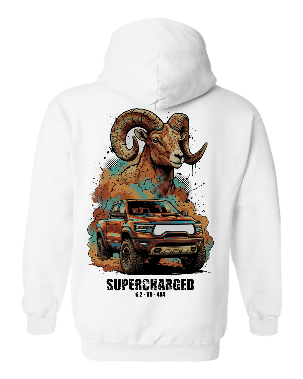 Pull Over Hoodie White back