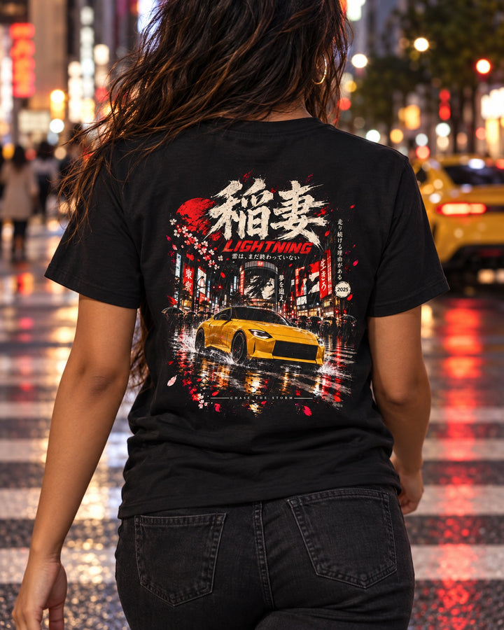 Nissan Z RZ34 Lightning Shirt, Hoodie & More T-Shirt Black worn hero