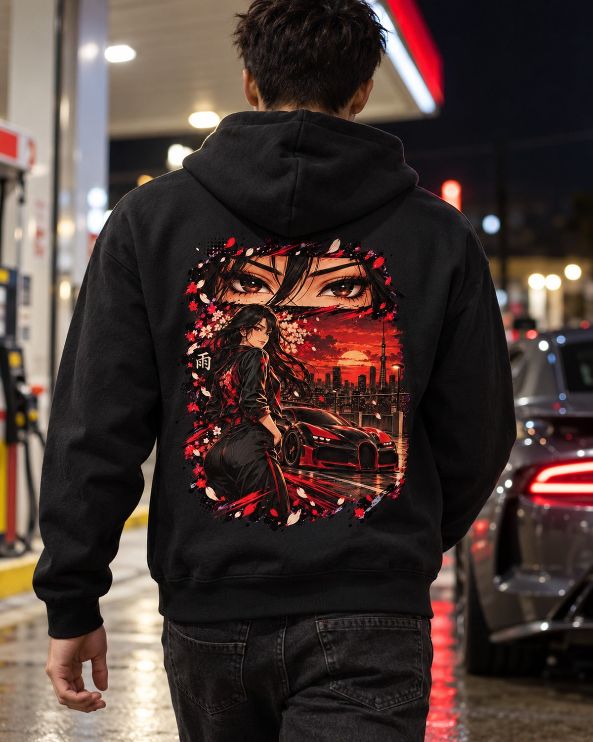 Bugatti Veyron Anime Girl Shirt, Hoodie & More Zip Hoodie Black worn hero