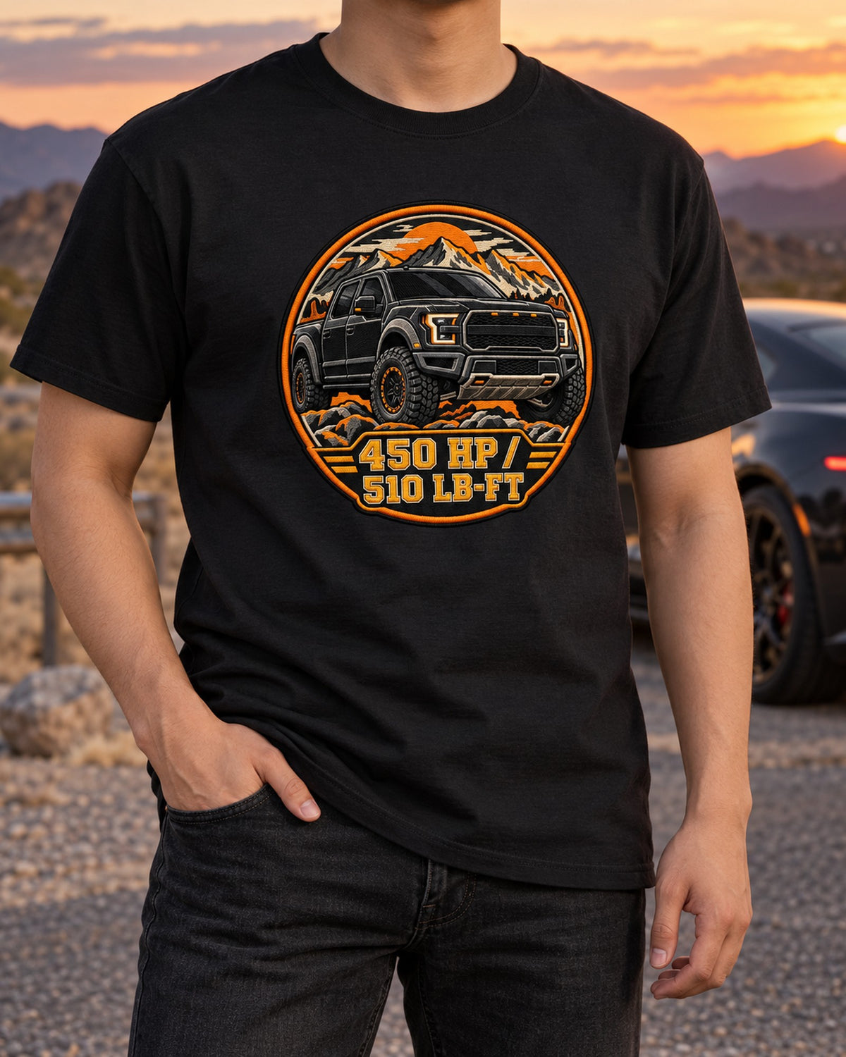 Gen 2 Ford F-150 Raptor P552 Varsity Crest Shirt T-Shirt Black worn hero