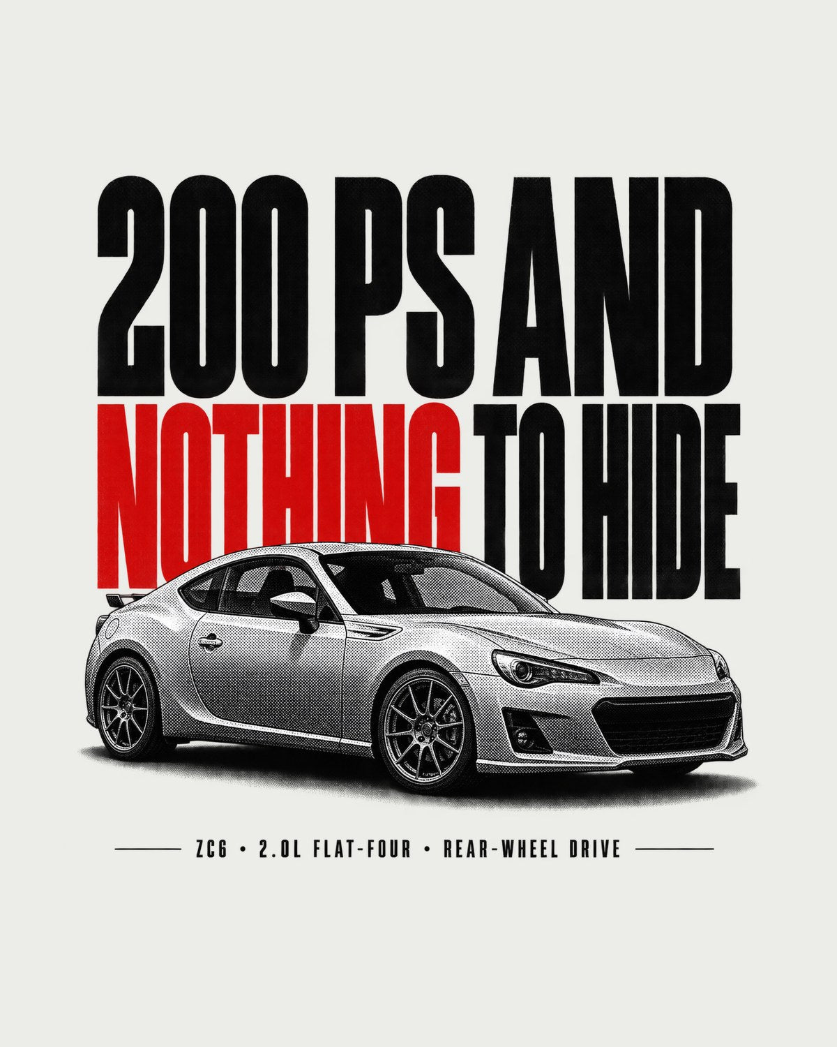 Subaru BRZ ZC6 tS Halftone Statement Shirt, Car Guy Gift design only
