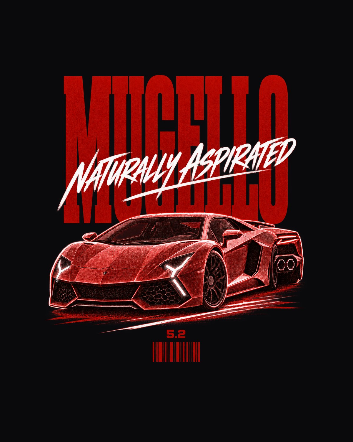 Huracan Tecnica LP640-2 Mugello Street Poster Shirt, 5.2 NA design only