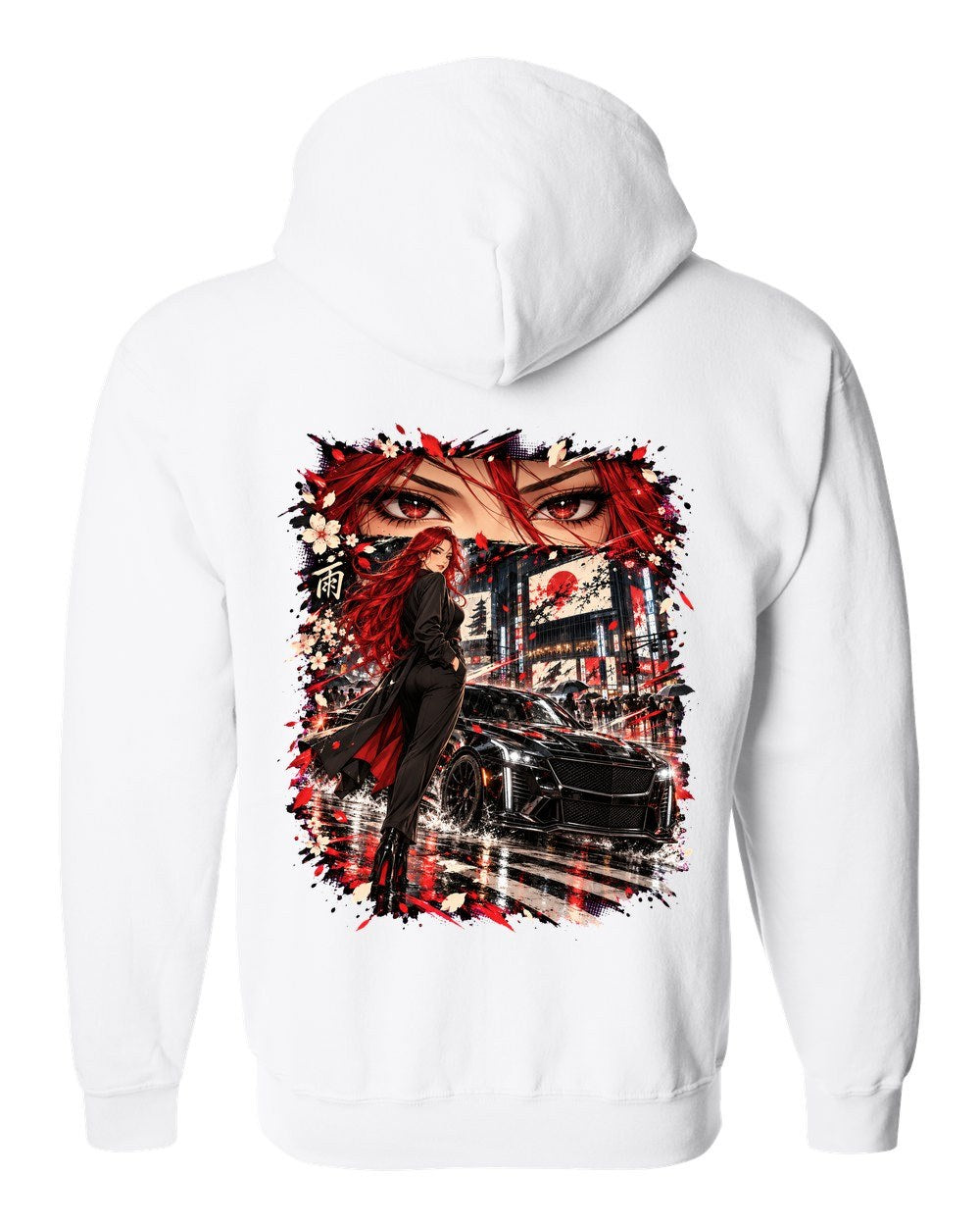 Cadillac CT5-V Blackwing Anime Girl Zip Hoodie White back