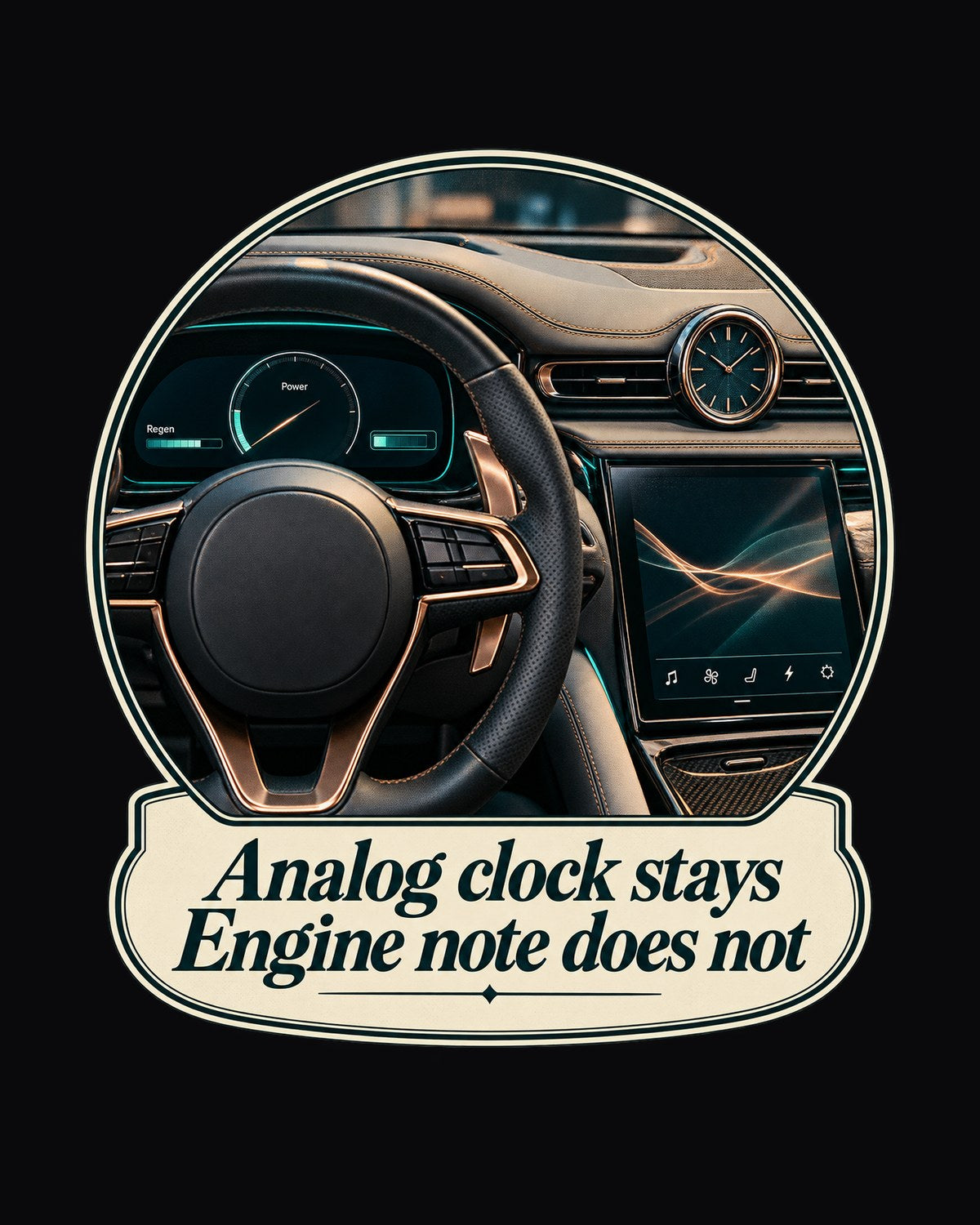 Maserati GranTurismo Folgore Interior Analog Clock Shirt design only