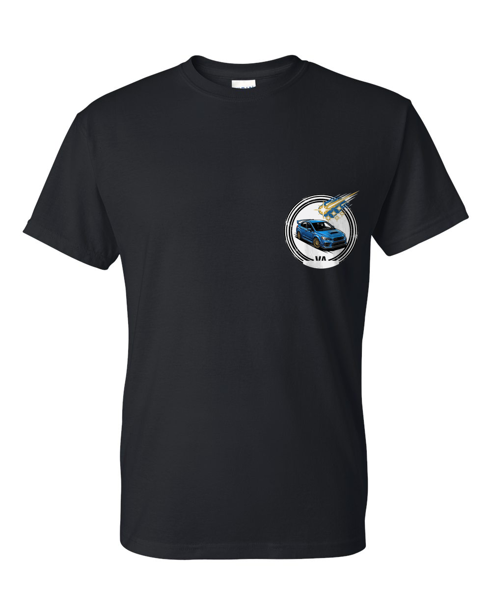 Subaru WRX STI Pleiades T-Shirt — Black front emblem